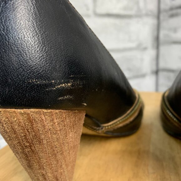 Fly Girl London Pump Brown Leather Retro Cone High Heels - Picture 13 of 13